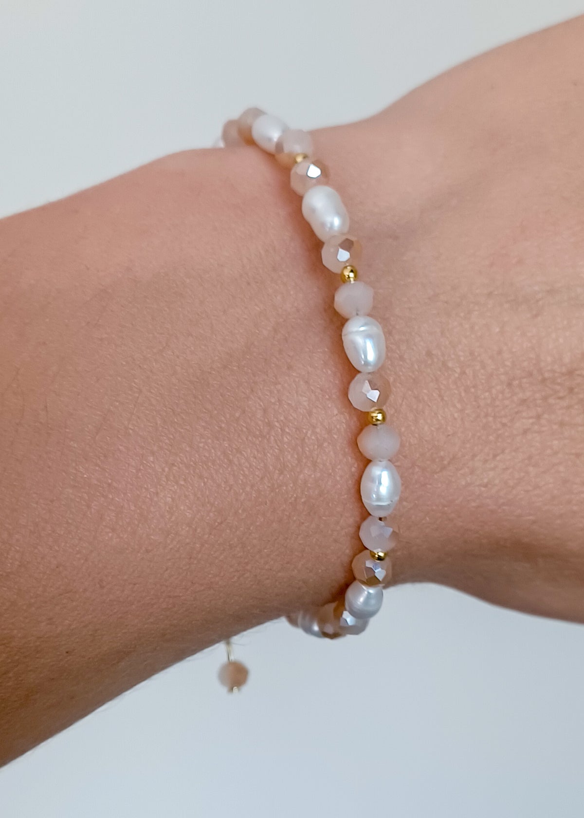 Crème | Zoetwaterparel | Armband