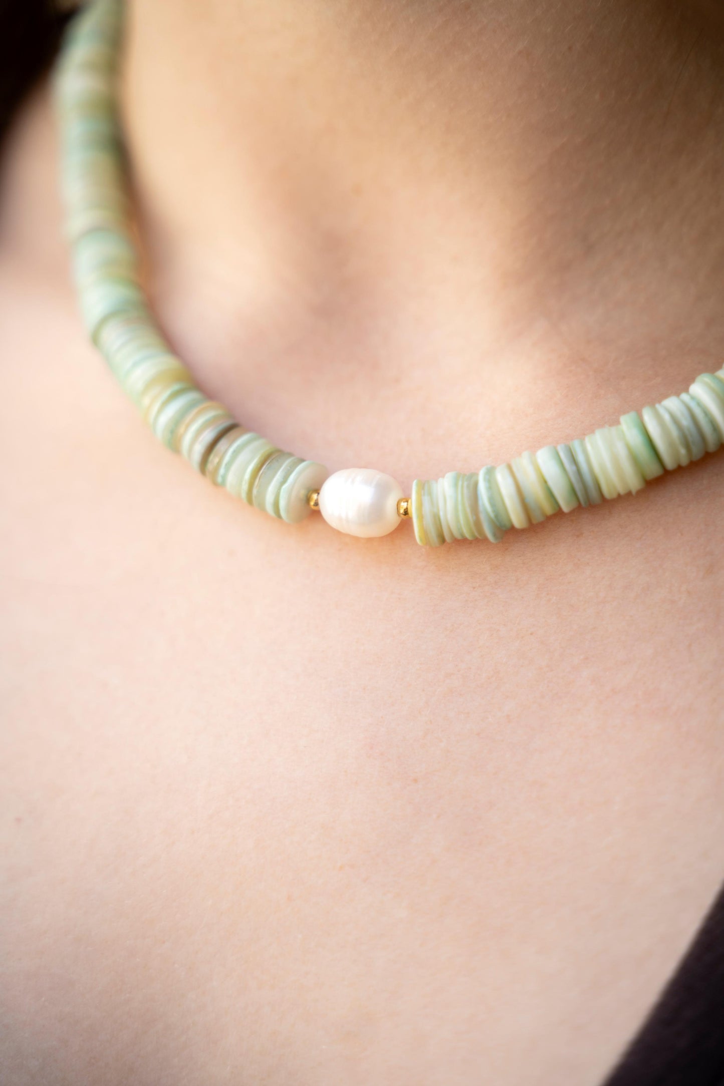 Jardin | Groene schelp | Ketting