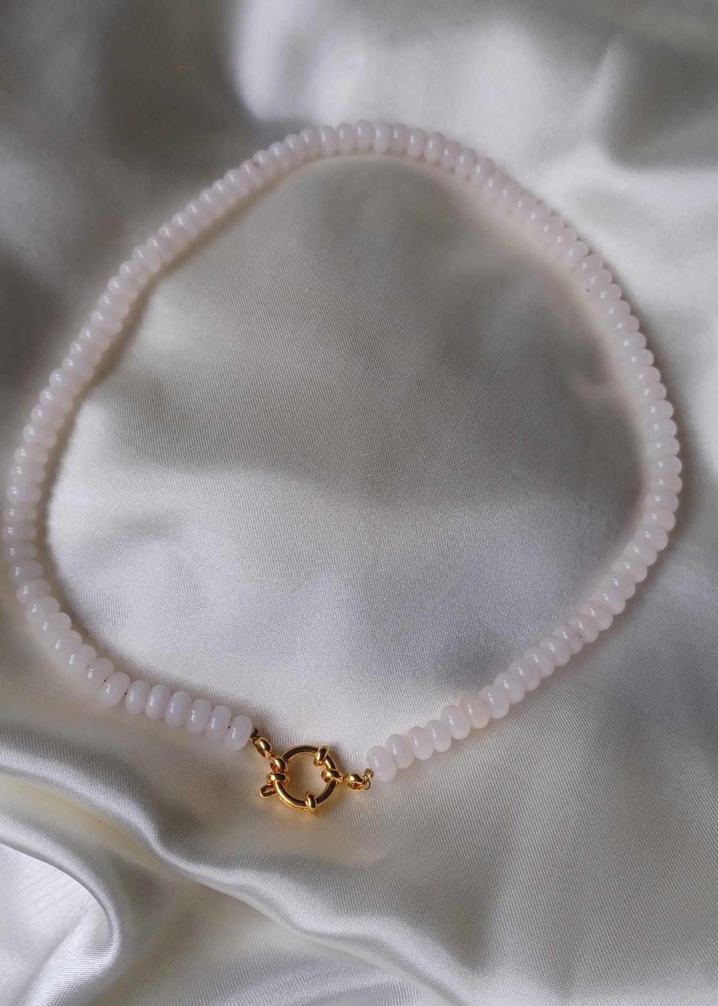 Crème | Witte Jade | Halsketting