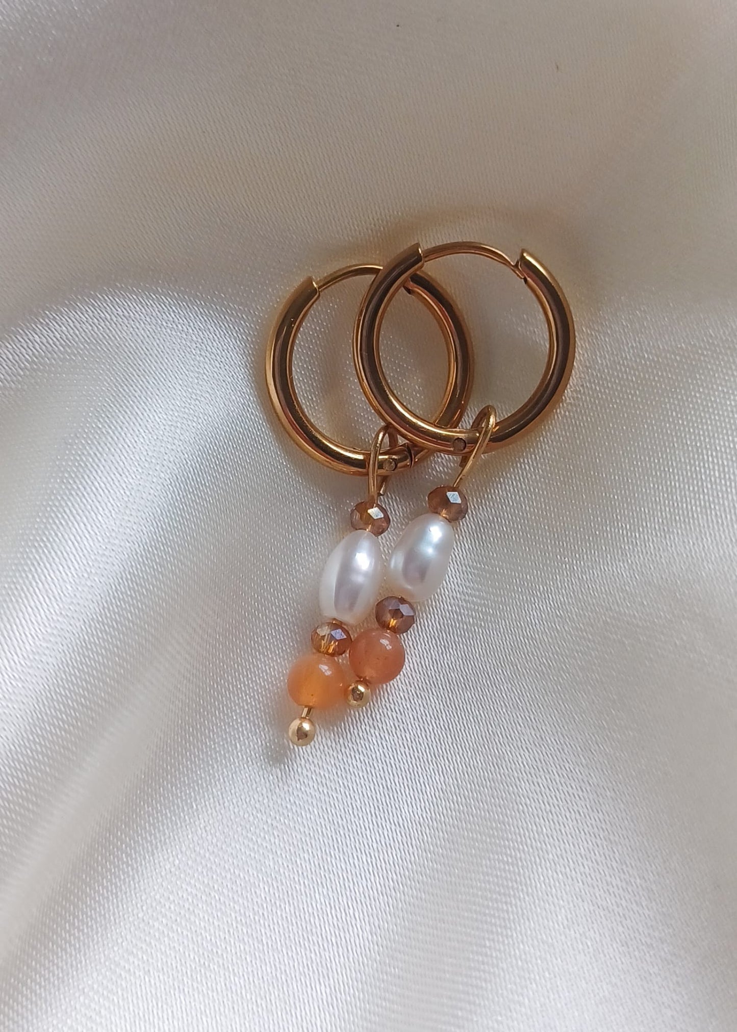 Ambre | Parel & Zonnesteen | Oorbellen