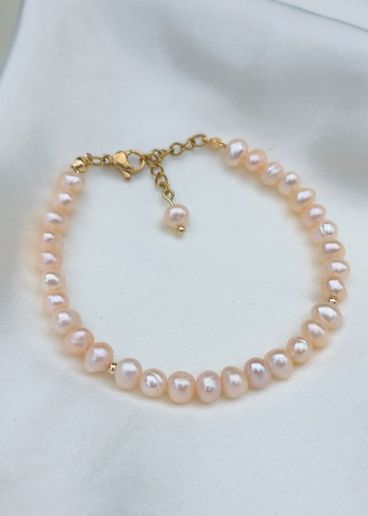 Violet | Roze zoetwaterparel | Armband
