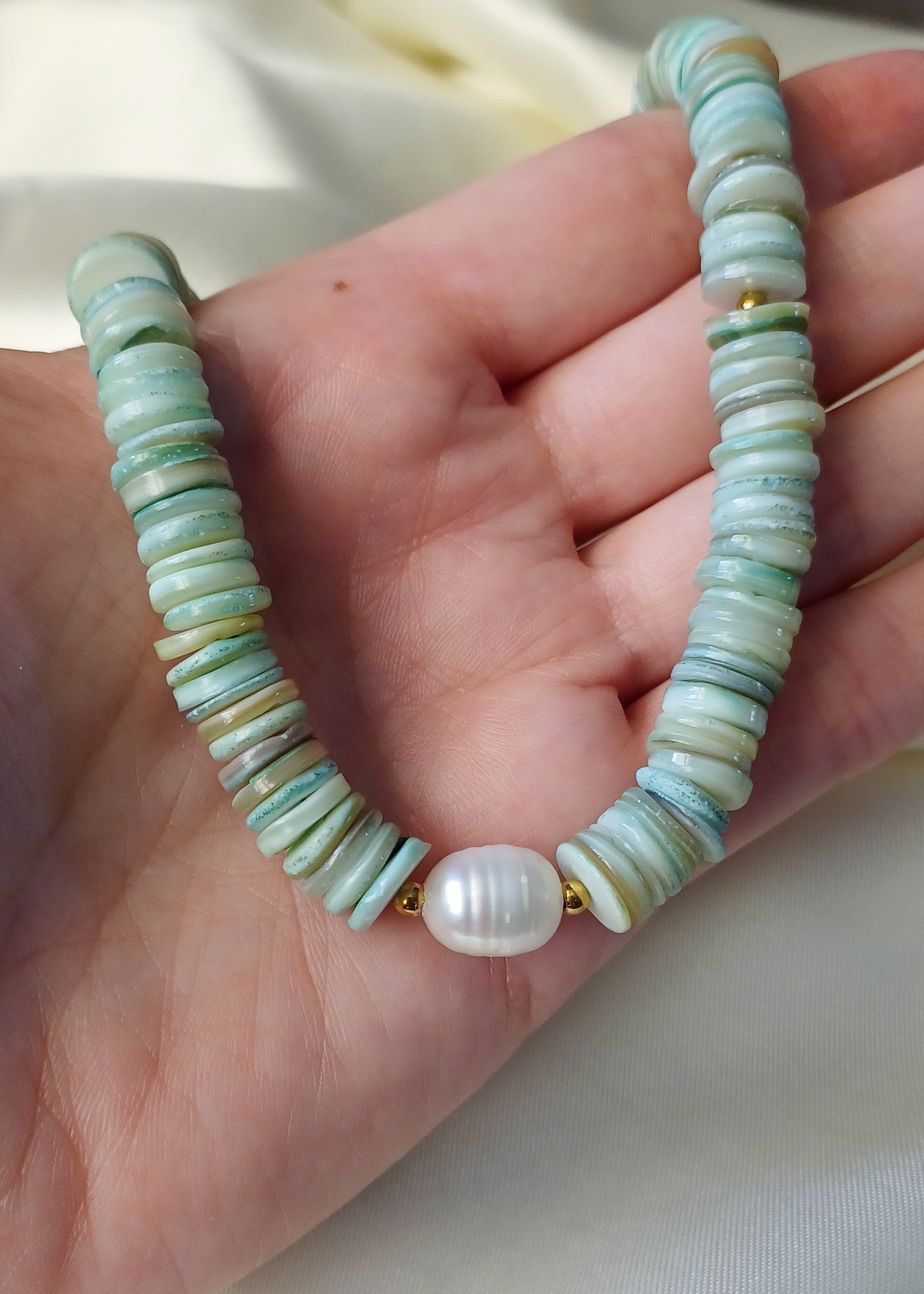 Jardin | Groene schelp | Ketting