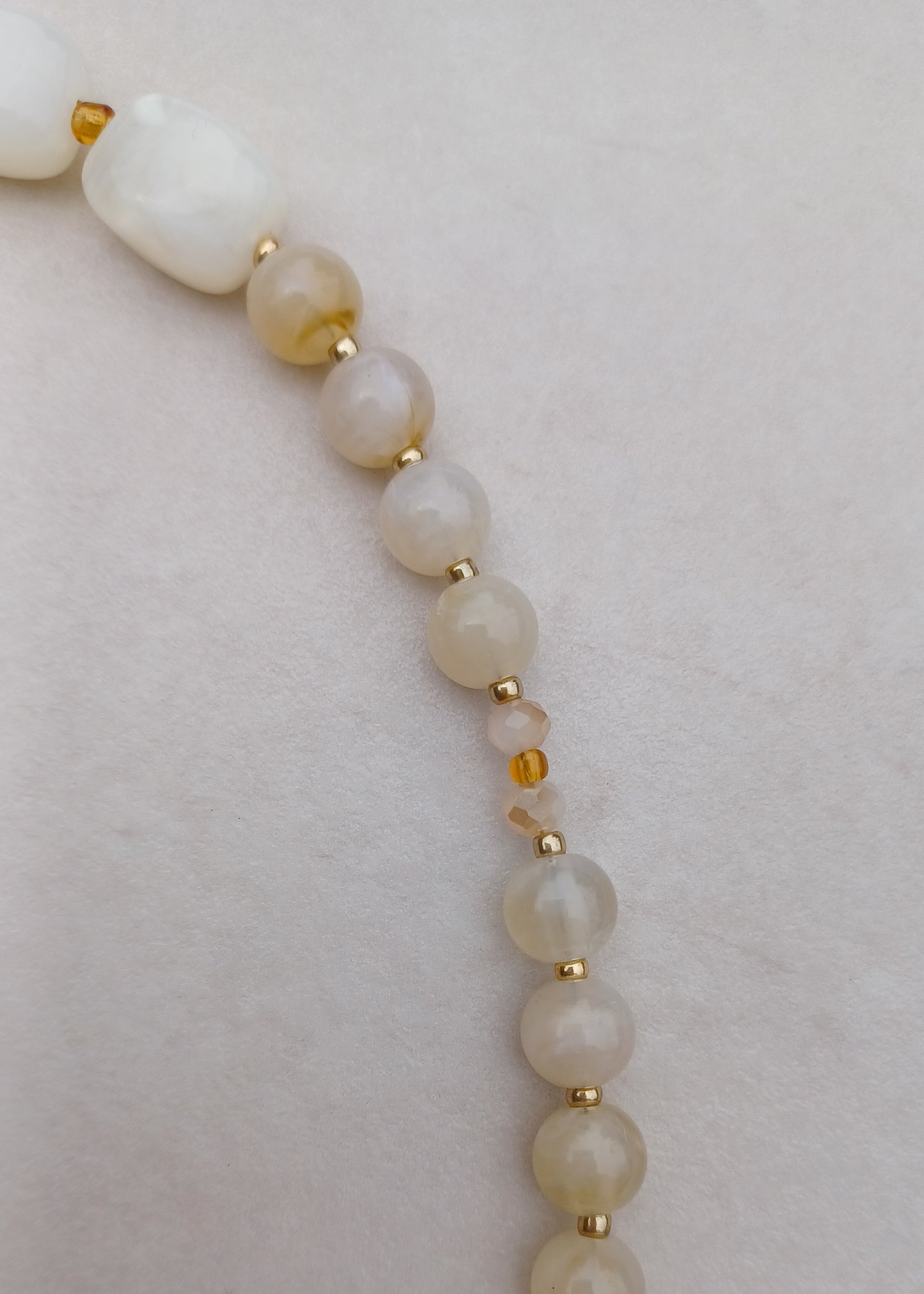 Crème | Tijgeroog | Ketting