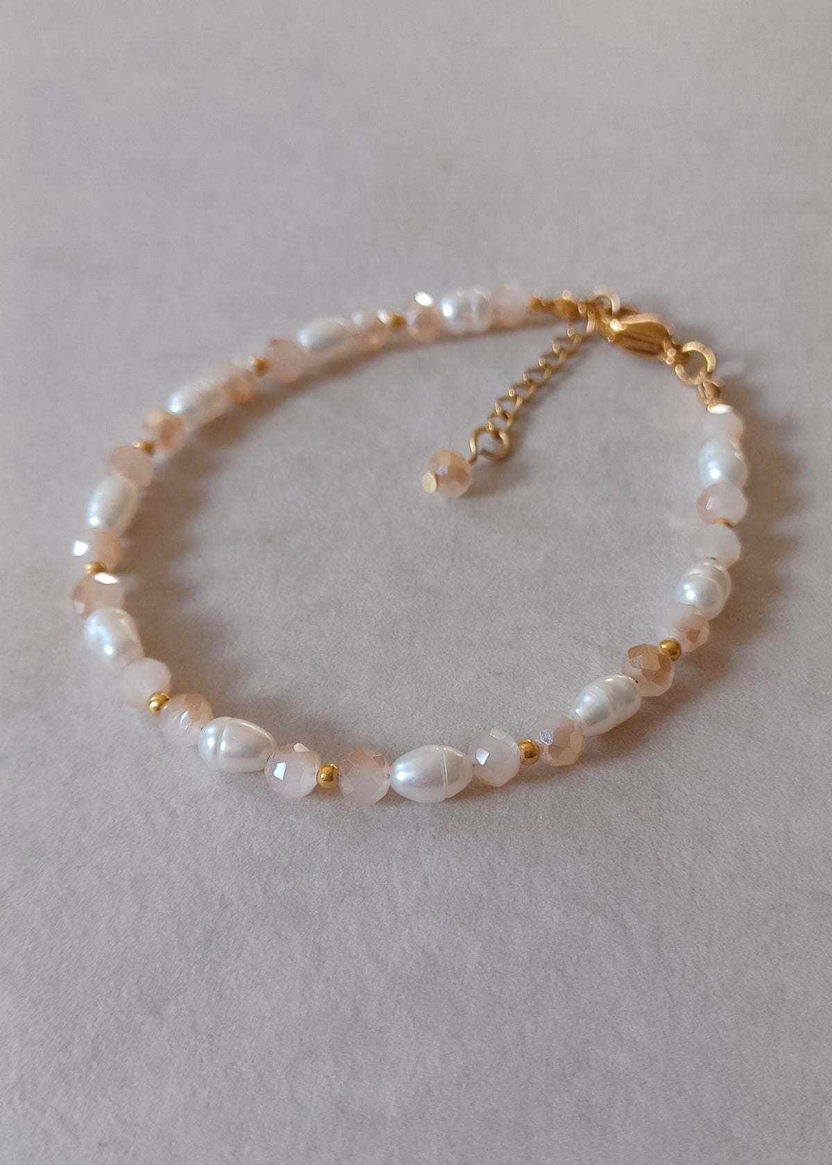 Crème | Zoetwaterparel | Armband
