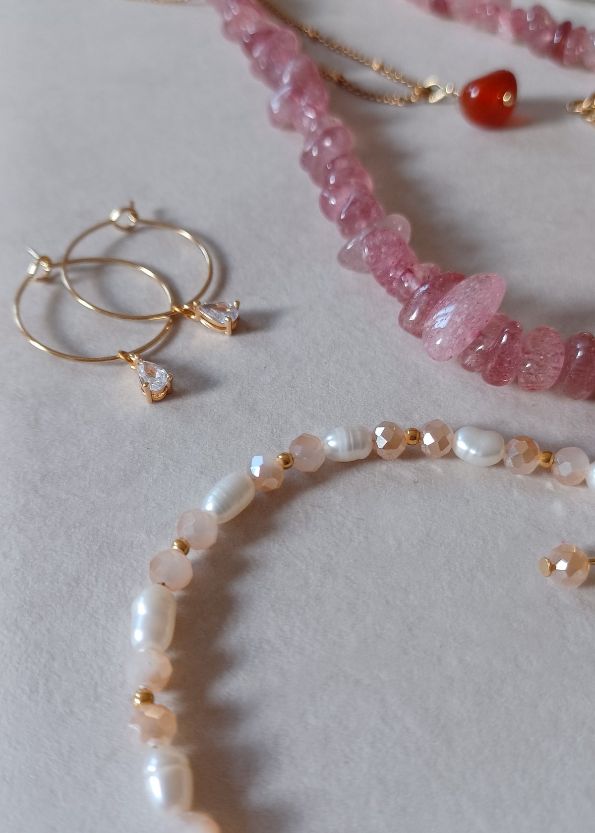 Crème | Zoetwaterparel | Armband
