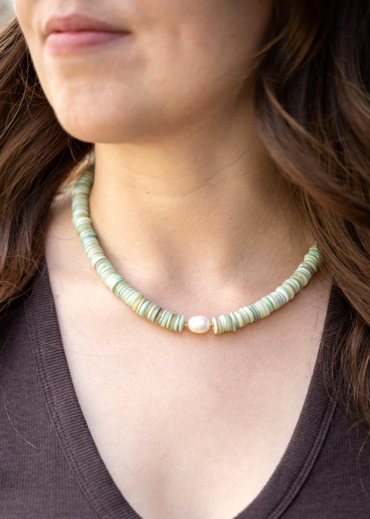 Jardin | Groene schelp | Ketting