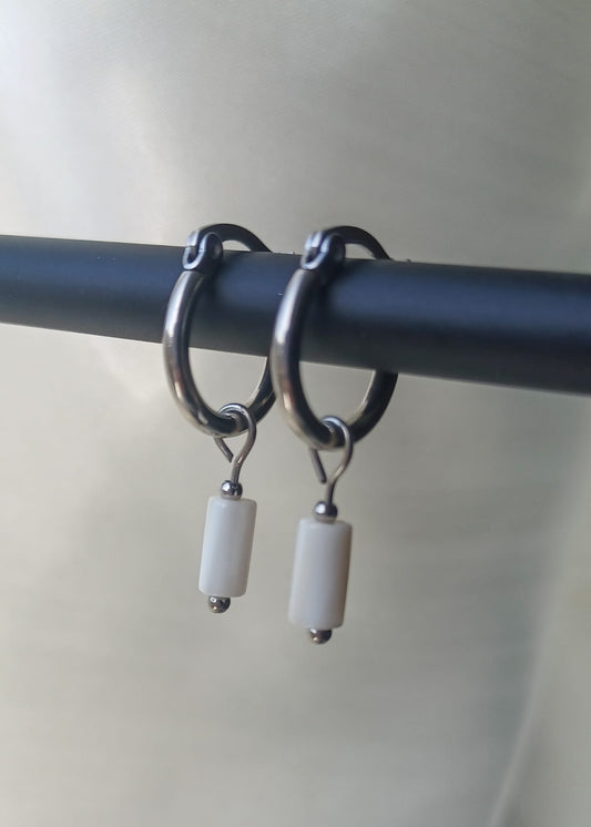 Crème | Schelp | Oorringen