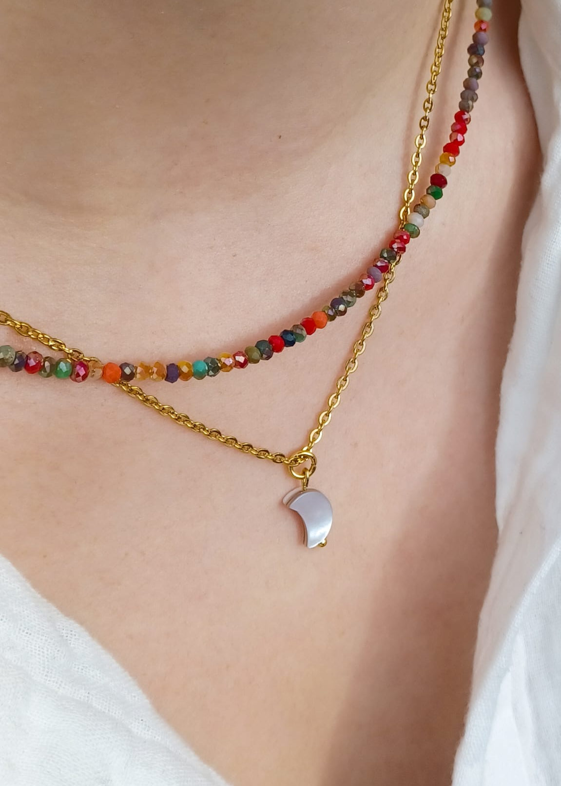 Crème | Lune | Ketting