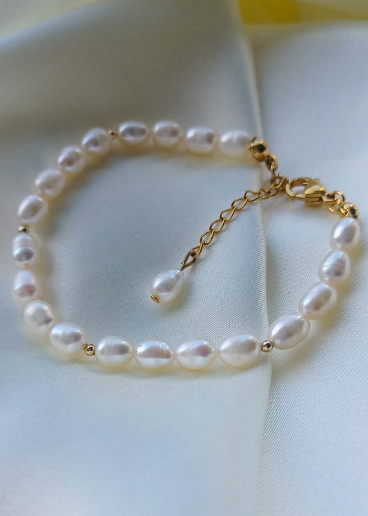 Crème | Parel | Armband