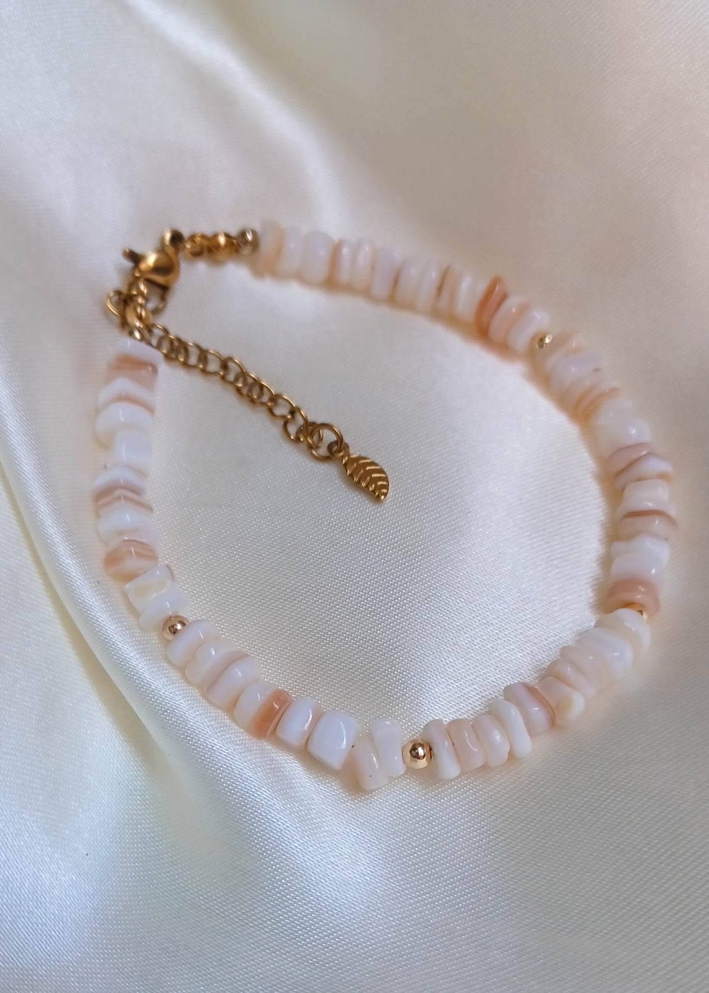 Crème | Schelp | Armband