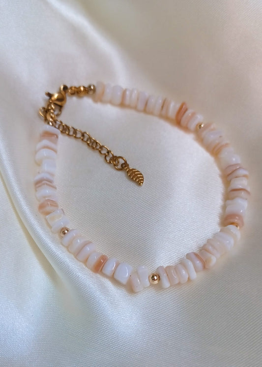 Crème | Schelp | Armband