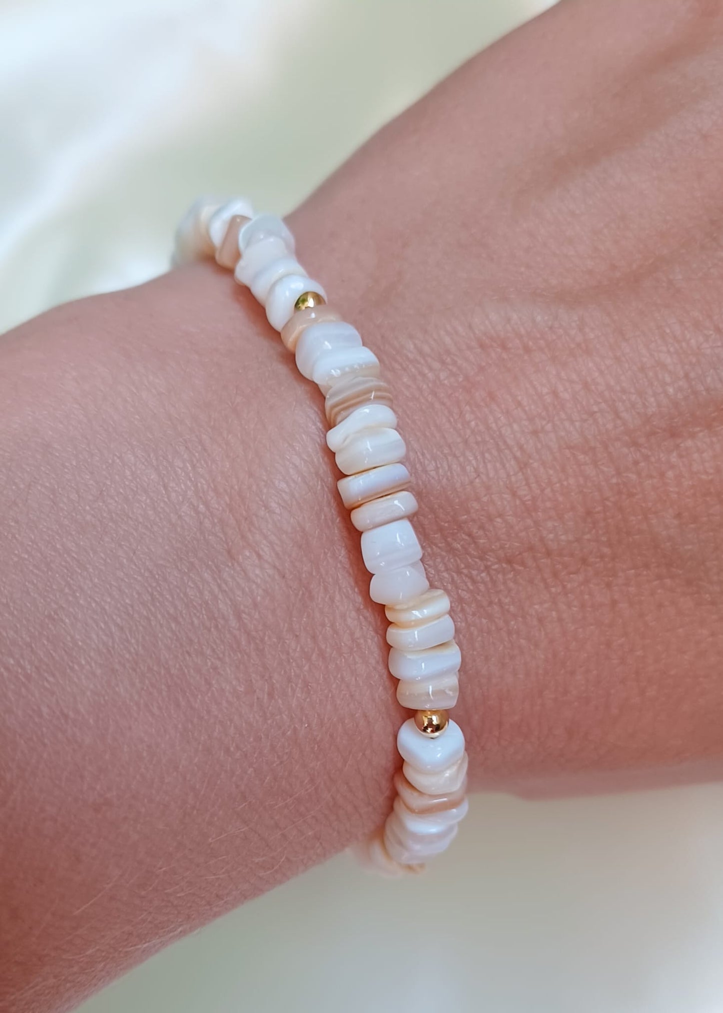 Crème | Schelp | Armband